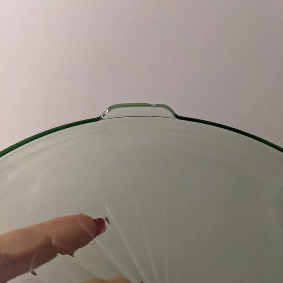 Vintage Green Vaseline Uranium Glass Cake Platter - Picture 4 of 8